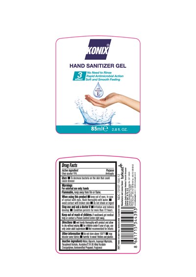 Konix Consumer Sanitizer Gel 85 mL (Konix Consumer Sanitizer Gel 85 mL)
